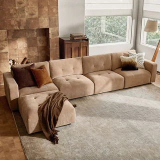 Esme Modern Modular Sectional Sofa with Chenille Fabric and Memory Foam Cushions By HULALA HOME -... | Bed Bath & Beyond