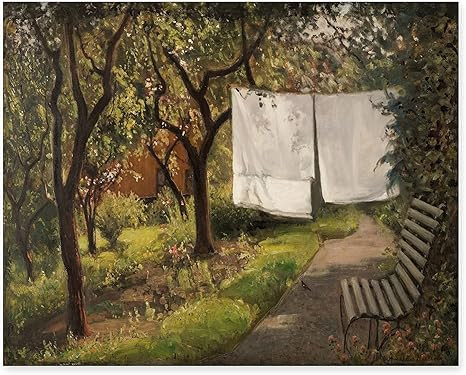 CLOUD NINE PRINTS | Hanging Laundry Art, Vintage Bungalow Landscape Art - Rustic Farmhouse Wall A... | Amazon (US)