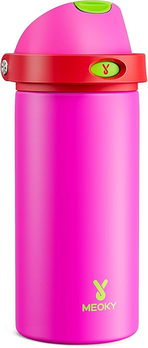18 oz Insulated Water Bottle for Kids: Meoky Stainless Steel Water Bottle with 2-in-1 Straw and S... | Amazon (US)