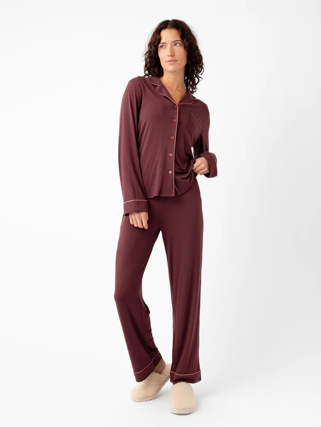 Women's Bamboo Stretch-Knit Long Sleeve Pajama Set | Cozy Earth
