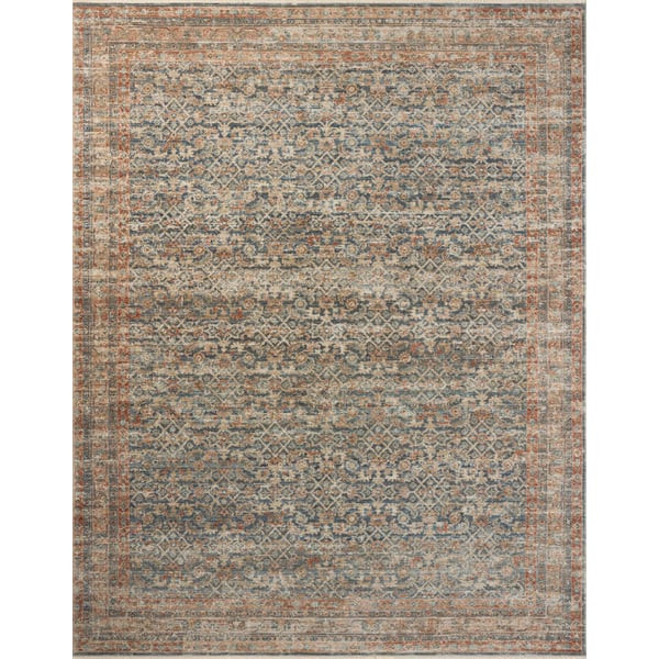 Heritage HER-12 Blue/Rust Area Rug | Rugs Direct