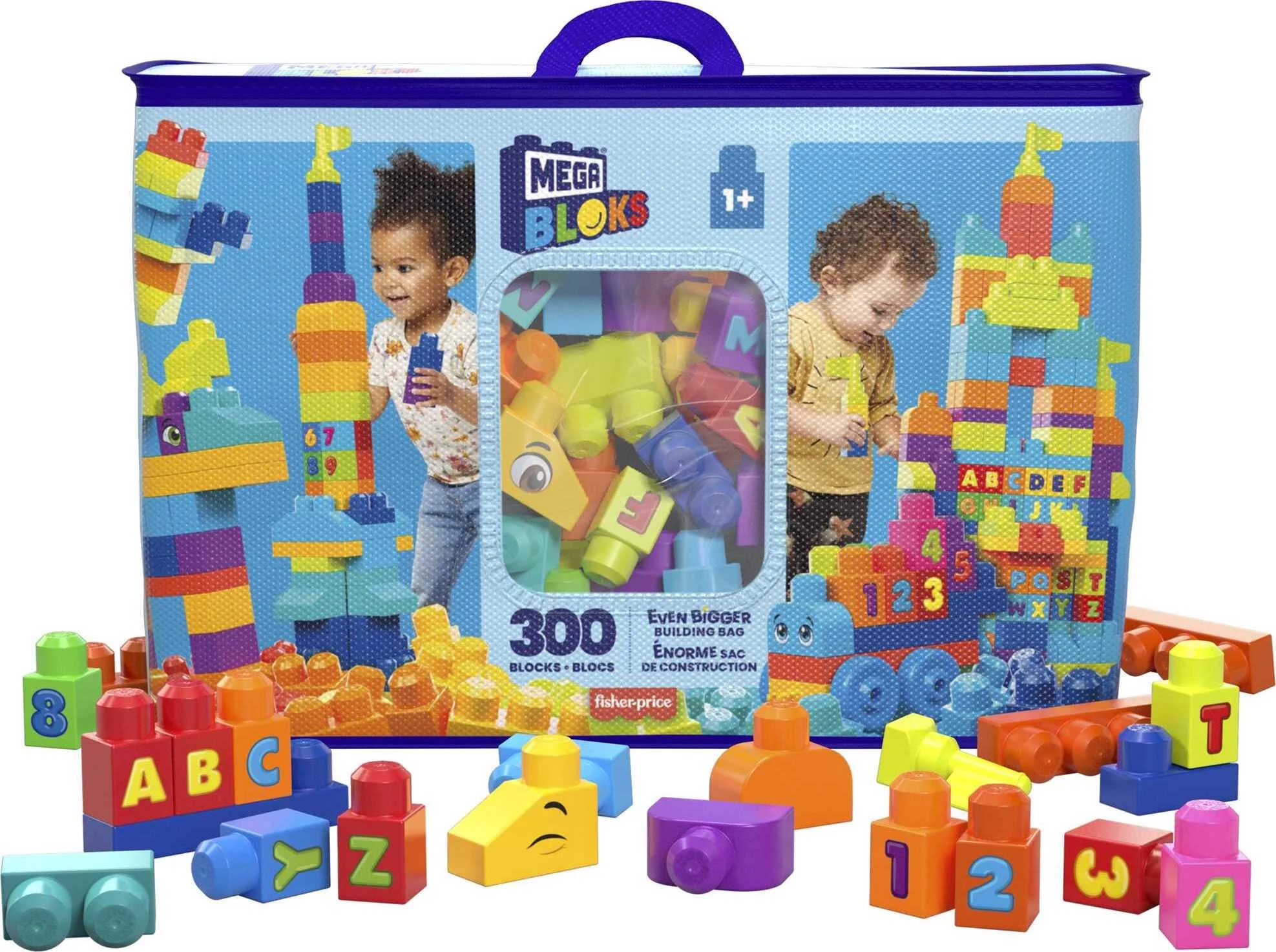 MEGA BLOKS Toy Blocks Even Bigger Building Bag with Storage (300 Pieces) for Toddler | Walmart (US)