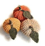 Crochet Pumpkins - Set of 3 - Orange, Harvest Gold, Natural | Amazon (US)
