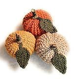 Crochet Pumpkins - Set of 3 - Orange, Harvest Gold, Natural | Amazon (US)