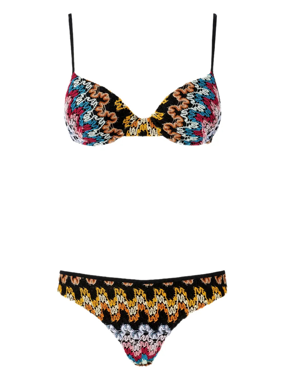 Missoni zigzag-knit Bikini Set | Black | FARFETCH UK | Farfetch Global