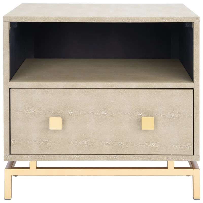 Nicole 1 - Drawer Nightstand in Light Taupe | Wayfair North America