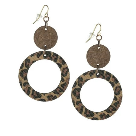 Beautiful Large Faux Leather Leopard Print Hoop Statement Earrings – Hypoallergenic Earwires | Walmart (US)