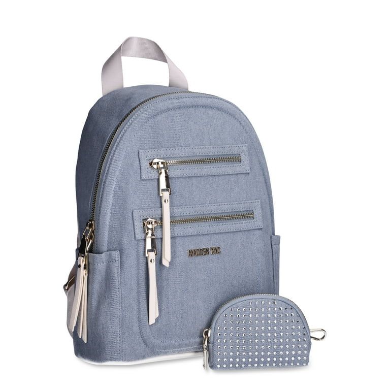 Madden NYC Women's Mini Backpack with Embellished Pouch, Denim | Walmart (US)