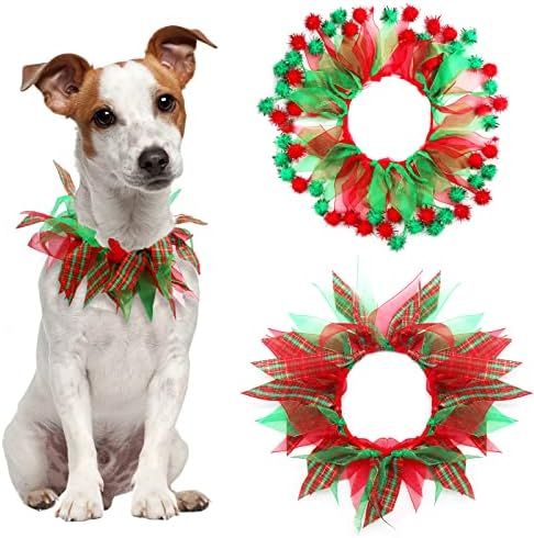 cyeollo 2 Pack Dog Costume Elastic Fancy Holiday Collars Ornaments for Pet Party Accessory Costum... | Amazon (US)