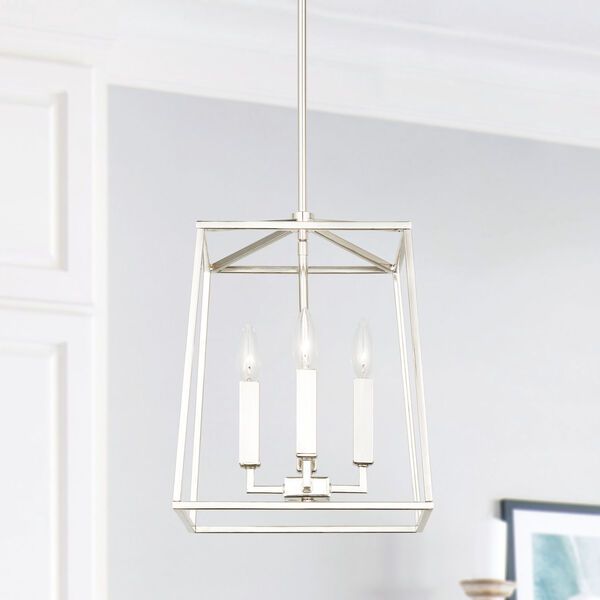 Thea Polished Nickel Four-Light Foyer Pendant | Bellacor