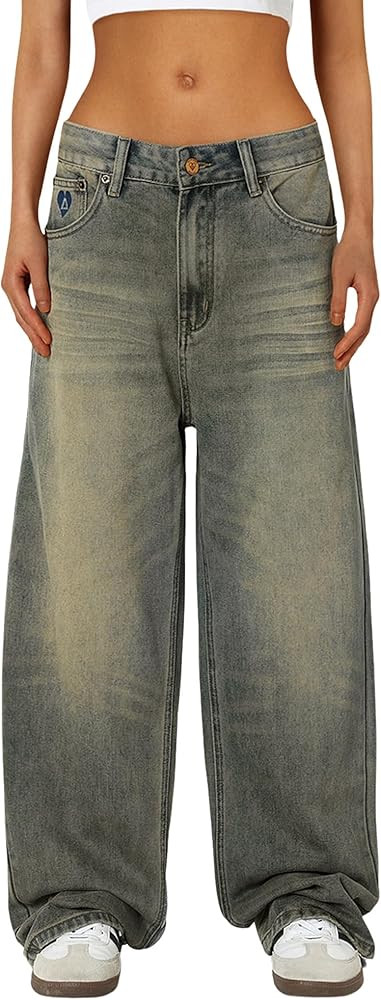 Aelfric Eden Men's Jean Pants Mud Dyeing Washed Jeans Loose Casual Wide Leg Denim Pants Streetwea... | Amazon (US)