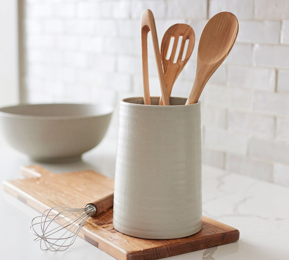 Farmstead Stoneware Utensil Crock | Pottery Barn (US)