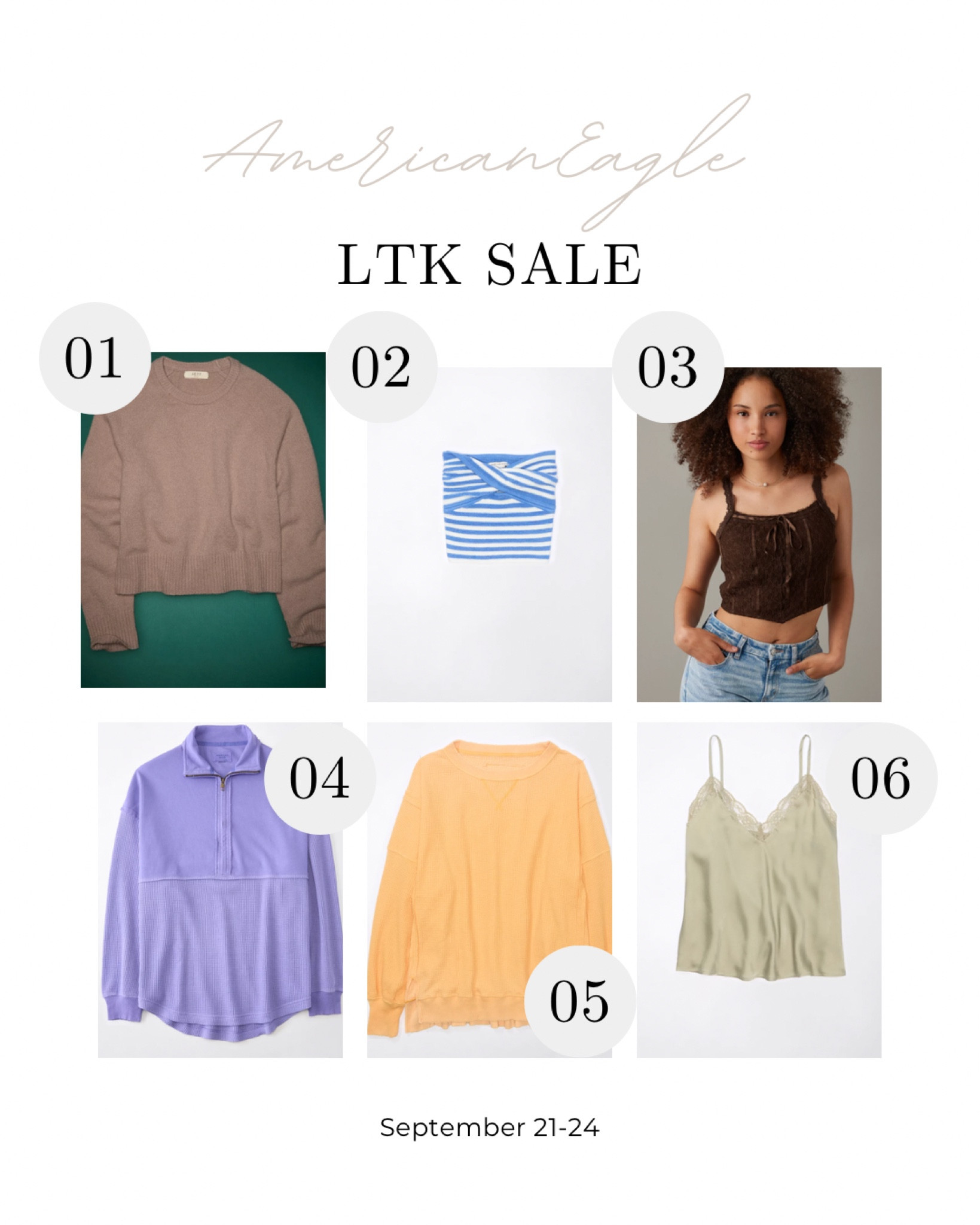 It’s that time of the year- the LTK sale! Shop my picks for tops from Aerie! Save now and shop later  

#LTKSale #LTKsalealert #LTKstyletip