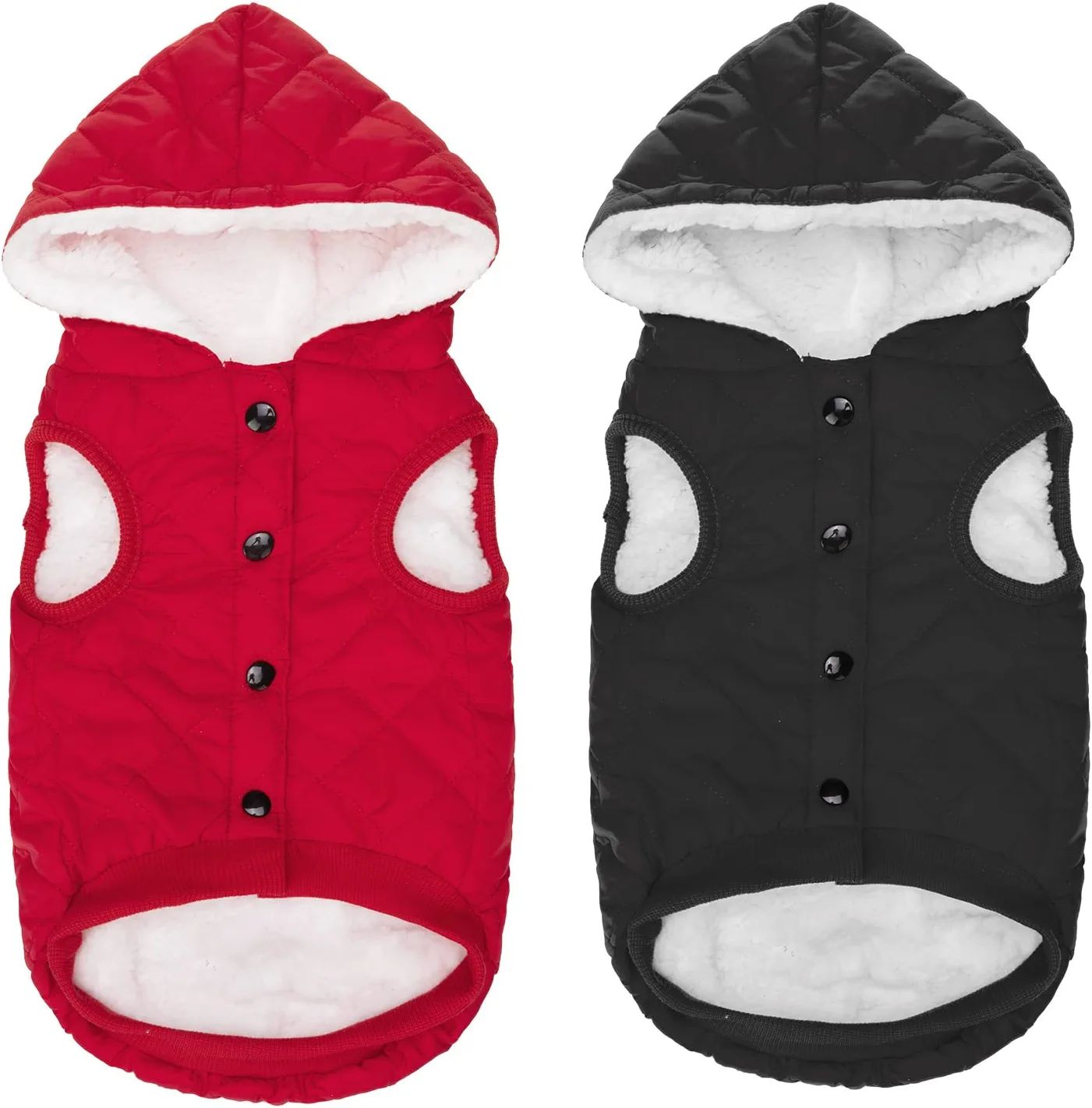 PUPTECK Small Dog Winter Coats - 2 Pack Dog Sweaters Warm Puppy Jacket for Cold Weather, Soft Com... | Amazon (US)