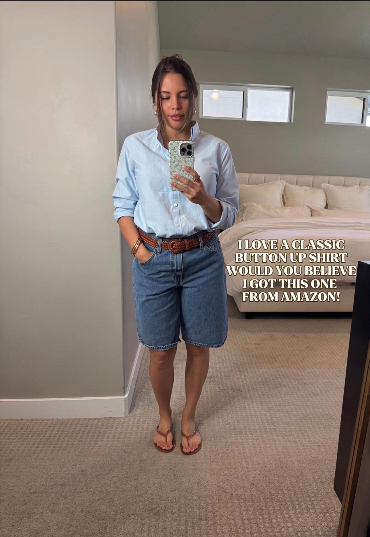 The Amazon button-up that earned a permanent spot in my closet 👏 Lightweight, easy to style, and gives that effortless “I have my life together” look every time. Linked with the rest of this outfit! 🤍

#AmazonFinds #SummerOutfits #WardrobeStaples #LTKStyleTip #EverydayFashion

#LTKgrwm #LTKootd #LTKmomlife