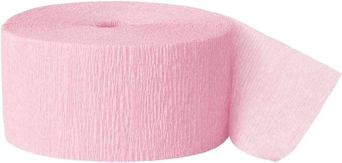 Unique Industries Crepe Paper Streamer, 81ft, Pastel Pink | Amazon (US)