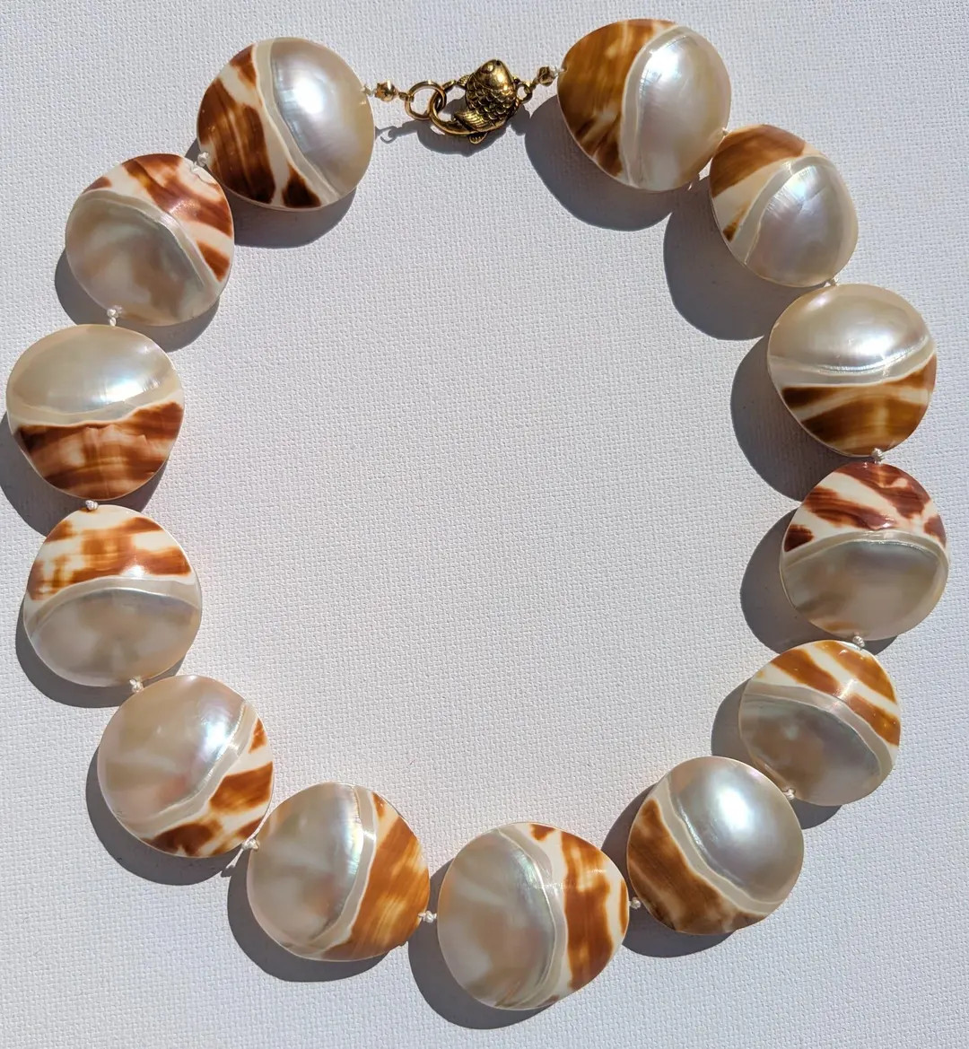 Statement Shell Necklace Bold Beaded Necklace Coastal Jewelry Summer Resort Wear Handmade Necklac... | Etsy (DACH)