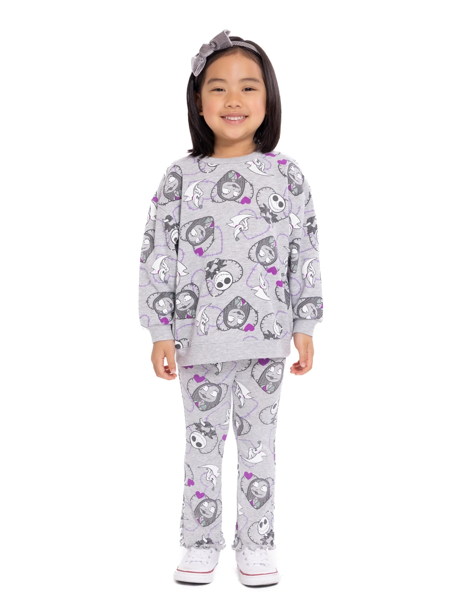 Nightmare Before Christmas Toddler Girls Print Sweatshirt and Flared Leggings, 2-Piece, Sizes 12M... | Walmart (US)