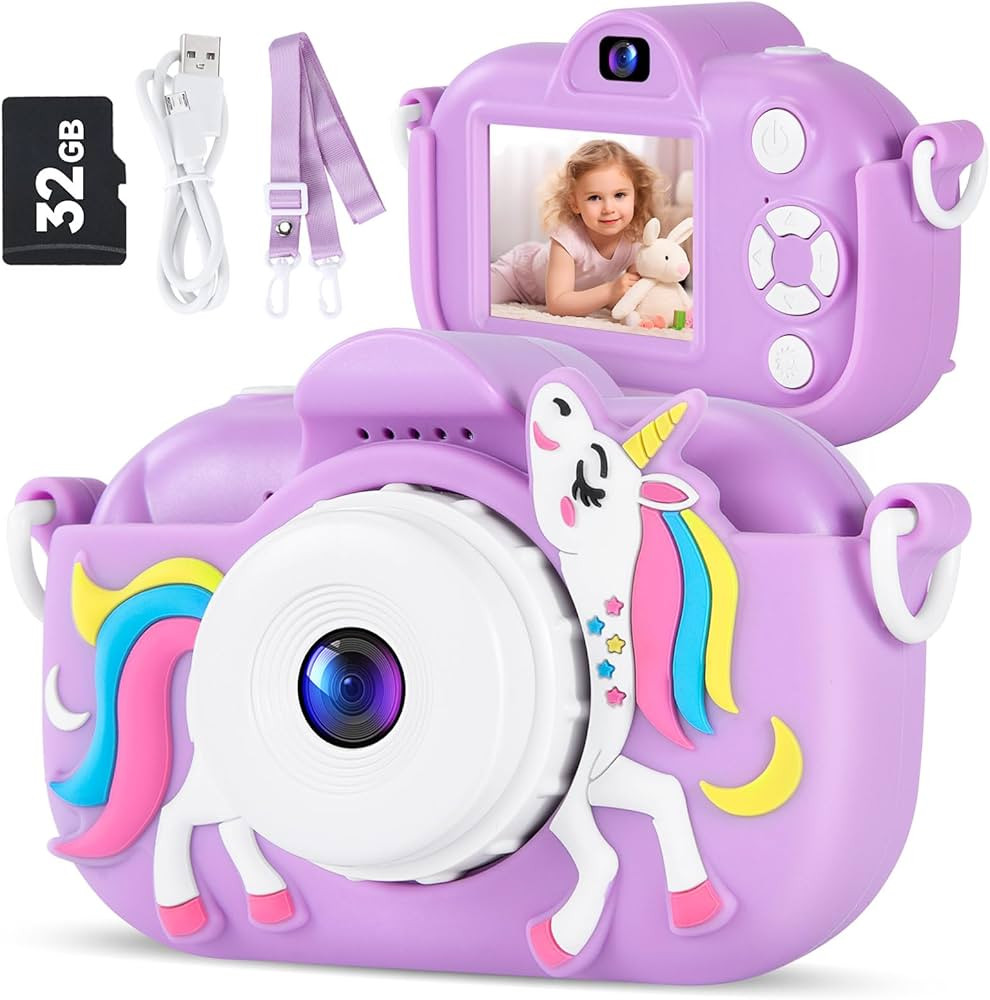Kids Camera Digital Camera for Age 3-8, 1080P Toddler Camera for Kid with 32GB SD Card, Toddler G... | Amazon (US)