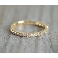 Full Eternity Ring with Colourless Sapphire, White Sapphire Eternity Ring, Colourless Sapphire Etern | Etsy (US)