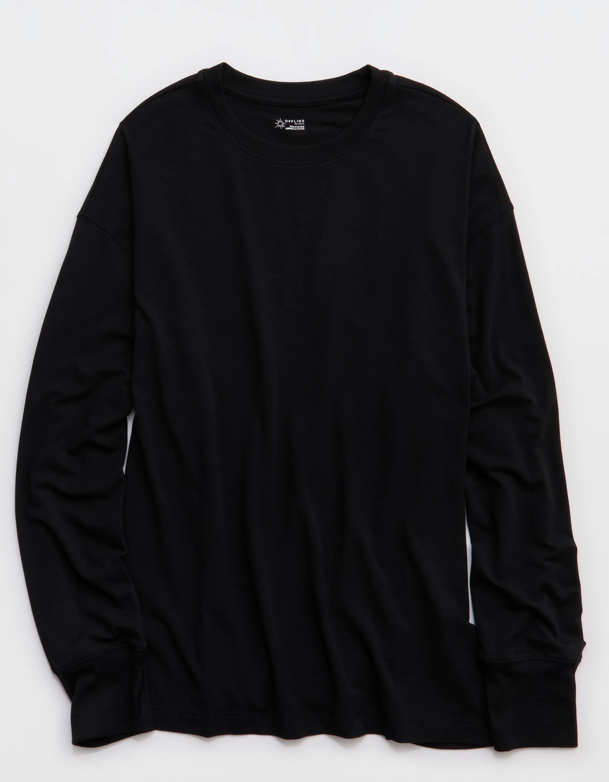 OFFLINE By Aerie Let's Stretch Long Sleeve Boyfriend T-Shirt | American Eagle Outfitters (US & CA)