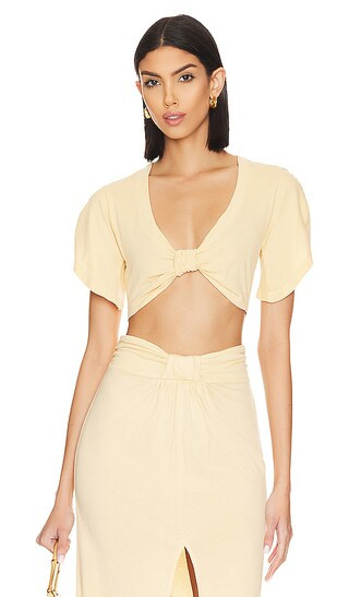 Green Thea Top in Vanilla Yellow | Revolve Clothing (Global)