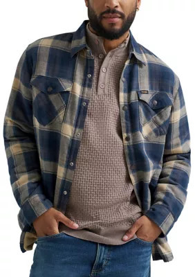 Wrangler Men's Plaid Printed Sherpa Lined Flannel Shirt, 2XL Regular | Belk