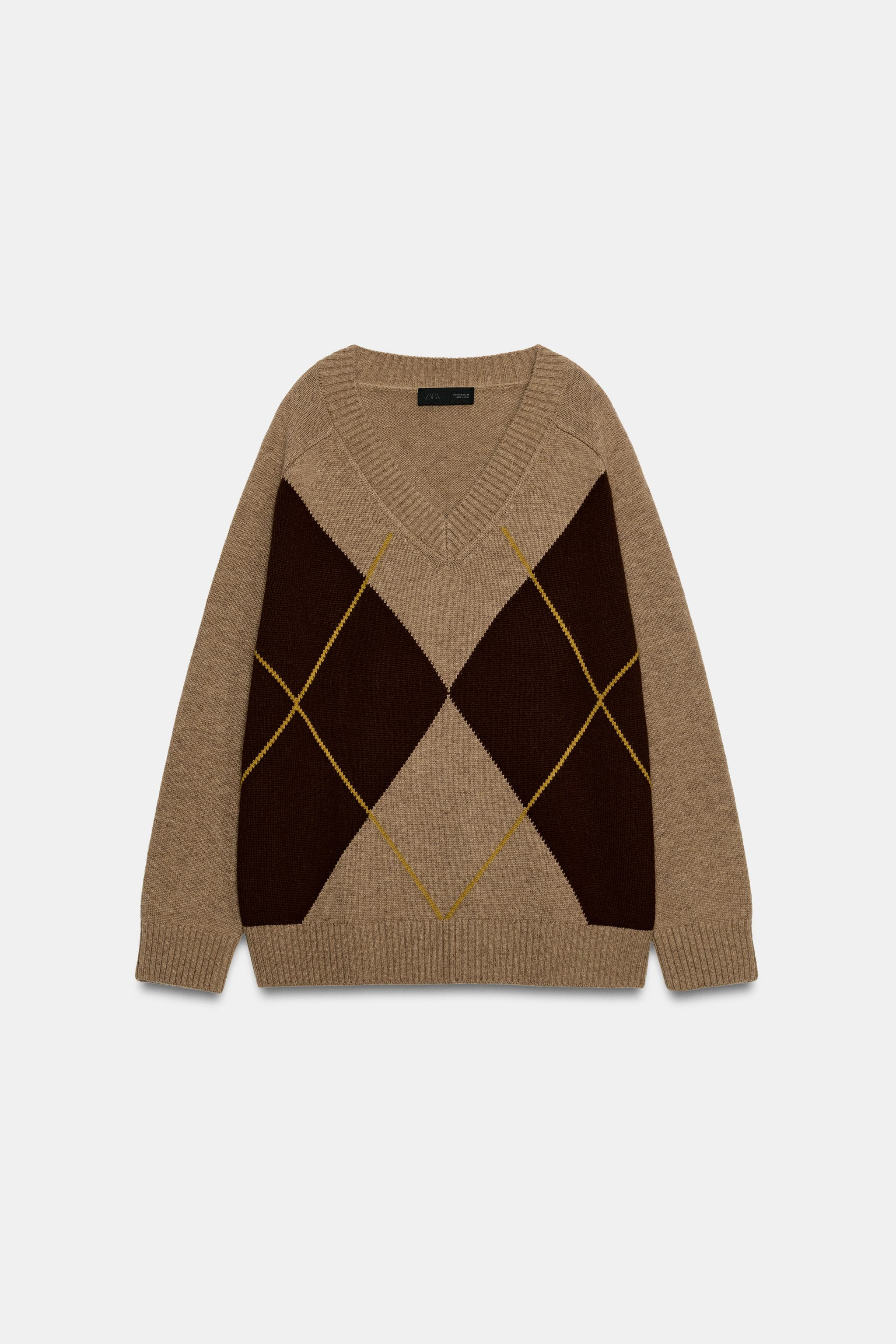 ARGYLE KNIT JUMPER | Zara DE