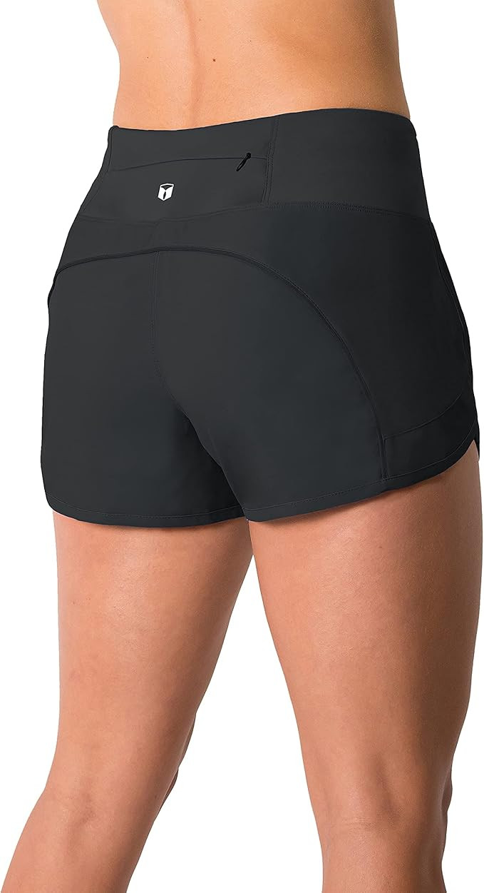 Tough Mode Womens 3" Lightweight Running WOD Volleyball Shorts Workout Mesh Liner Zip Pocket | Amazon (US)