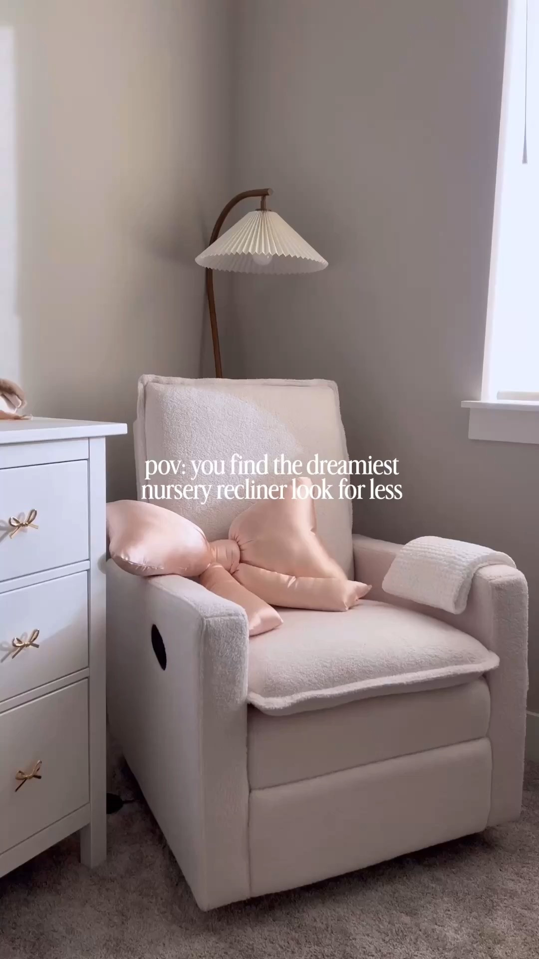 The dreamiest look for less nursery recliner 🎀☁️ one of the BEST purchases we made! I have spent hours in this chair and can’t recommend it enough - this is coming from a mom whose baby only contact napped up until 1 year old😅 we still use it every day. This glider has
a 360° swivel, reclines and has smooth rocking motions. It's cute AND comfy and under $250 and has been so well loved!

Nursery | recliner | boucle chair | baby | nursery decor | home finds #lookforless #nursery #baby


#LTKHome #LTKBaby

#LTKBaby #LTKSeasonal #LTKHome