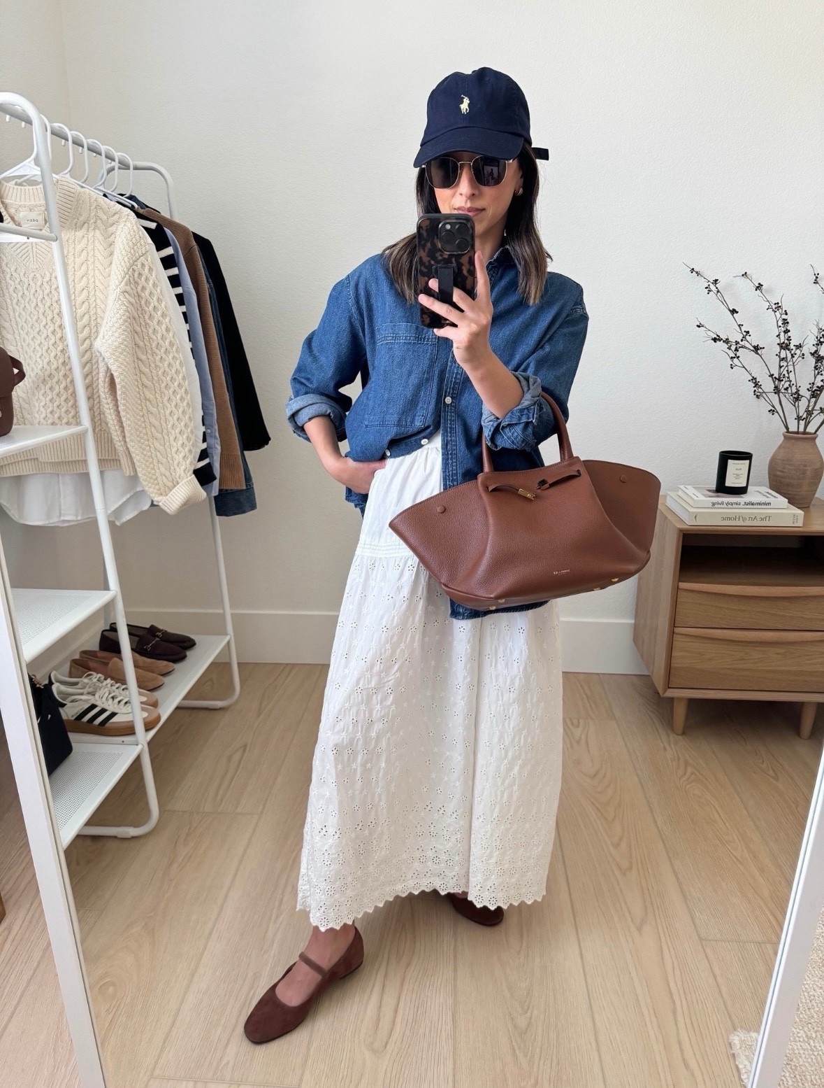 How to style a white maxi skirt. Love this paring!!! Skirt is the Doen for Gap collab but it’s sold out so linked the nearly identical one from Doen. 

AYR shirt xs
Gap x Doen skirt xs
Madewell flats 5
DeMellier bag medium
Polo Ralph Lauren hat 

Spring outfits, spring style, purse, petite style 

#LTKShoeCrush #LTKPetite #LTKSeasonal