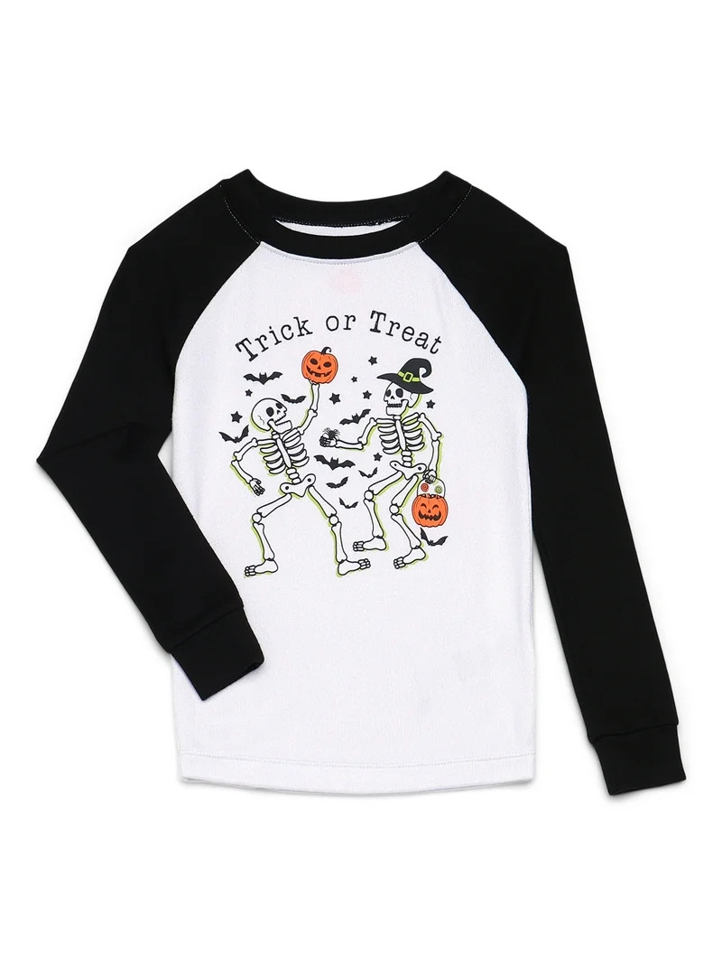Way to Celebrate Boys Halloween Long Sleeve Top and Pants Tight Fit Pajama Set, 2-Piece, Sizes 4-... | Walmart (US)