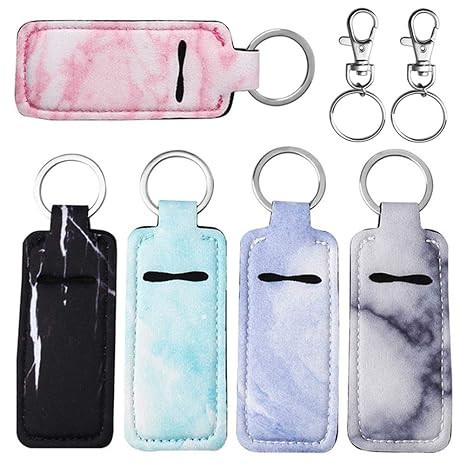 Pengxiaomei 5 Pcs Marble Chapsticks Holder Lip Balm Holder for Lipstick, Stocking Stuffers Small ... | Amazon (US)