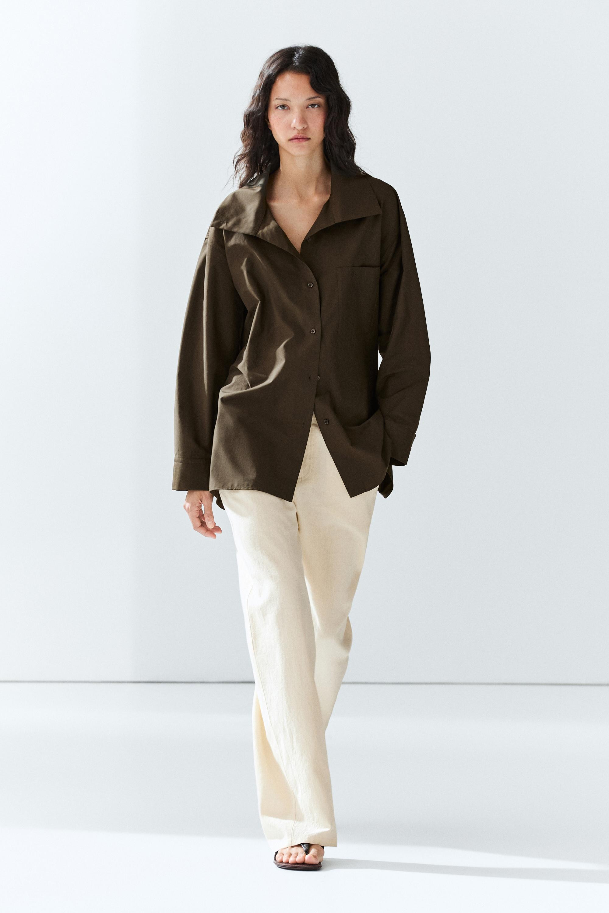 High collar overshirt with buckle detail | Massimo Dutti UK