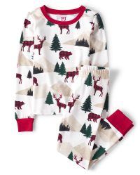 Unisex Kids Matching Family Mountain Snug Fit Cotton Pajamas - bunnys tail | The Children's Place
