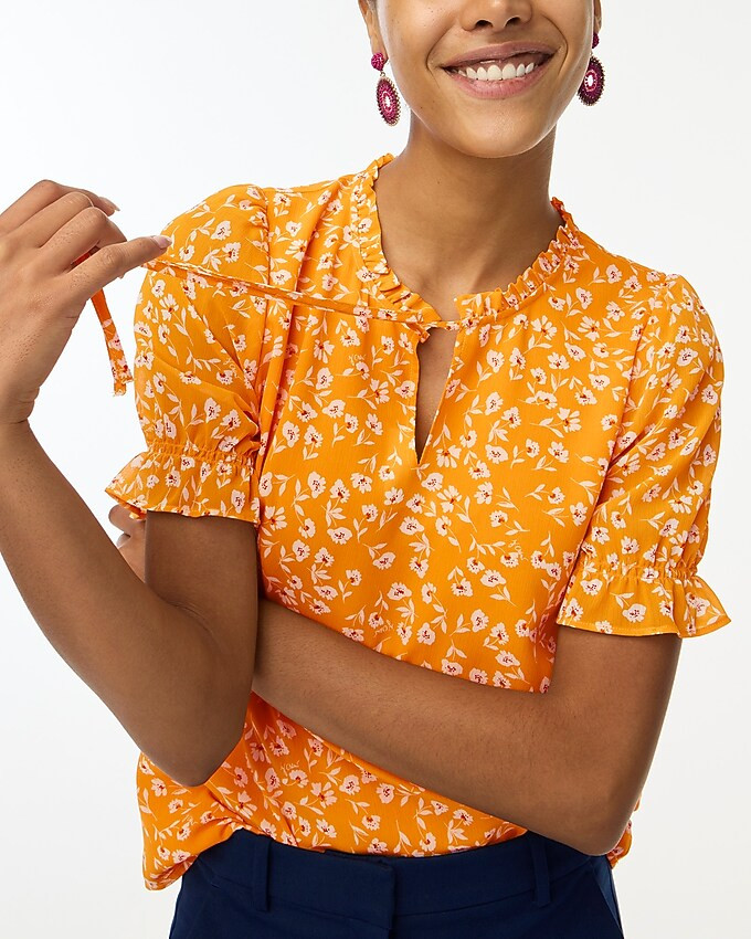 Ruffle tie-neck top | J.Crew Factory