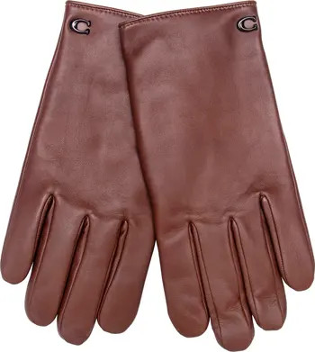 Sculpted C Wool Lined Leather Tech Gloves | Nordstrom
