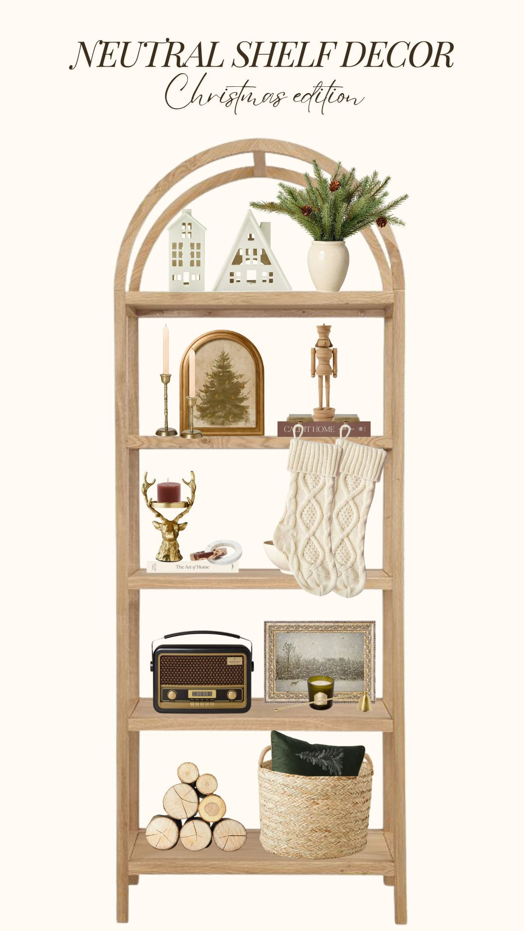 Style your shelves for Christmas from top to bottom with these cute, neutral decor pieces!🤎 

#LTKHome #LTKHoliday #LTKSeasonal