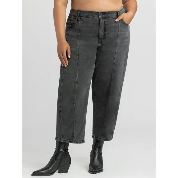 Jessica Simpson Women's and Women's Plus Myrtle Barrel Leg Jeans, Sizes 2-24W | Walmart (US)