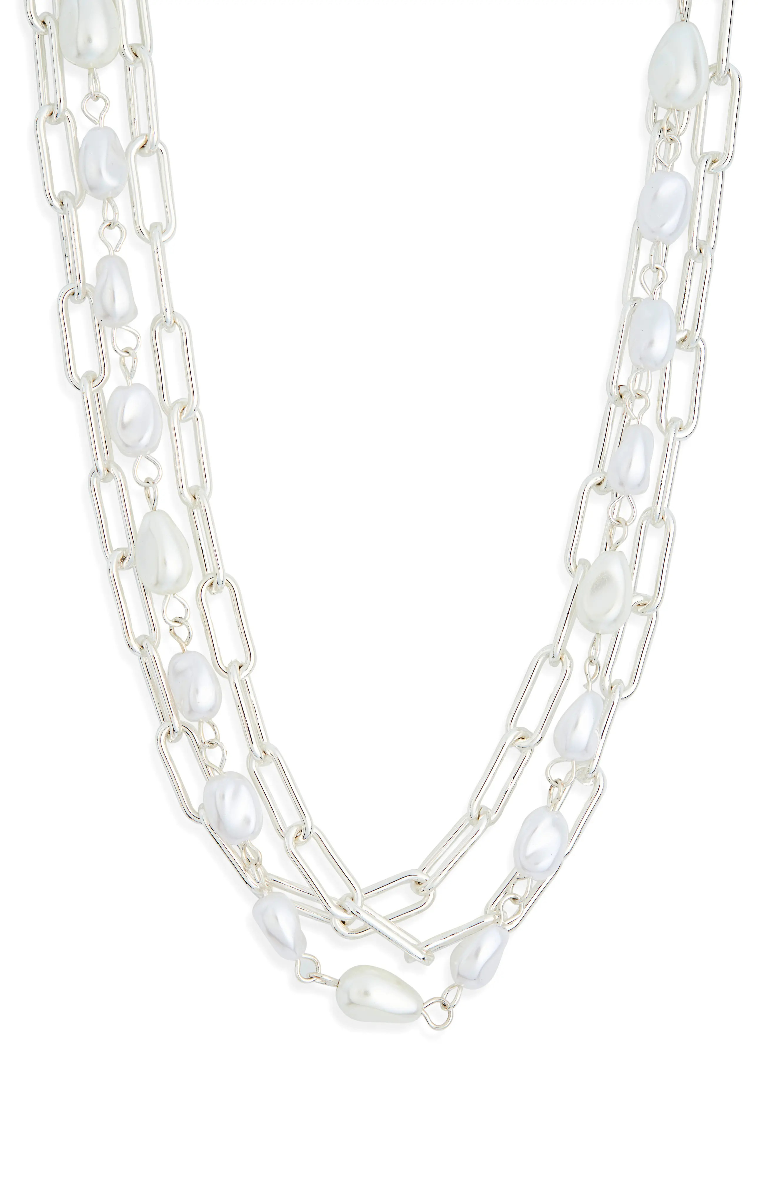 Multilayered Faux Pearl Chain Necklace (Women) | Nordstromrack | Nordstrom Rack
