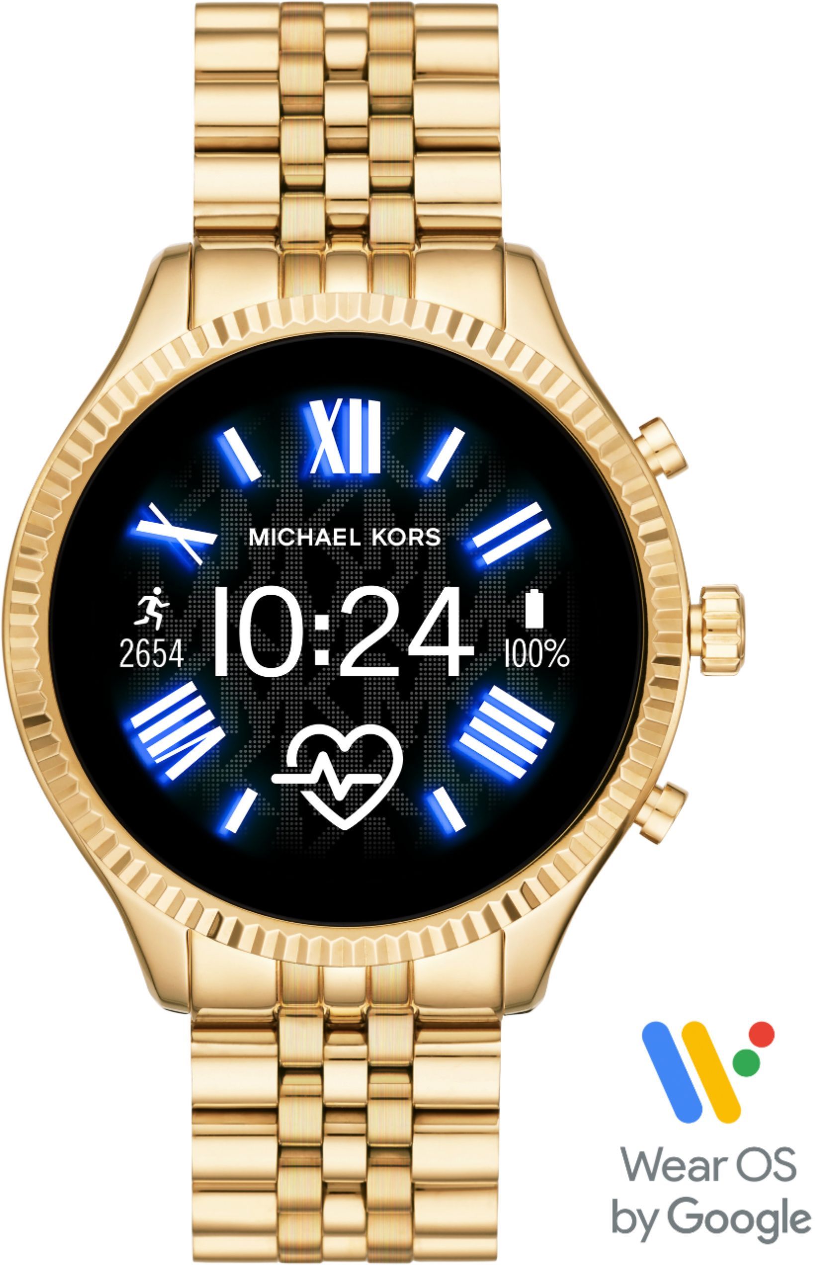 Michael Kors Access Lexington 2 Smartwatch 44mm Stainless Steel Gold With Gold Band MKT5078 - Bes... | Best Buy U.S.