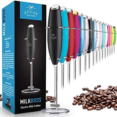 Zulay Original Milk Frother Handheld Foam Maker for Lattes - Whisk Drink Mixer for Coffee, Mini Foam | Amazon (US)