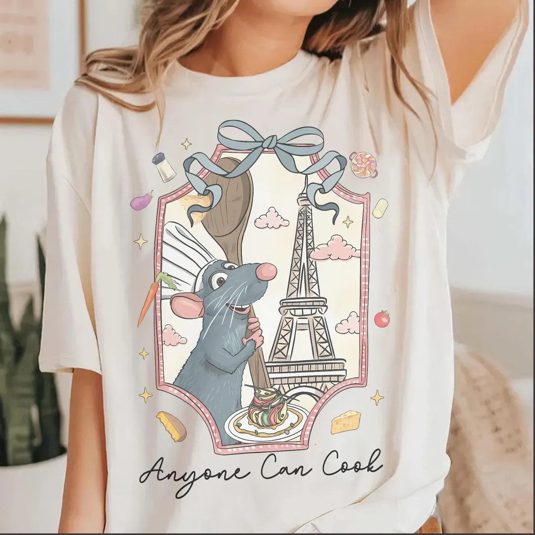 Ratatouille Any One Can Cook Shirt, but I'm Here for the Snacks, Remy Emile Little Chef Gift, Ret... | Etsy (US)