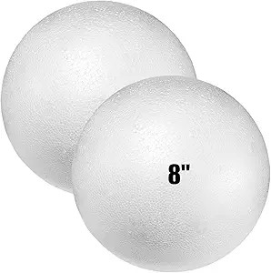 Styrofoam Balls 8 Inch,2PC Large White Foam Balls for Crafts, DIY Craft Giant Foam Balls for Home... | Amazon (US)