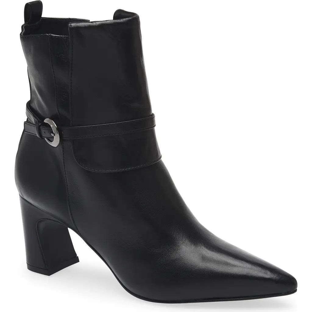KOKO + PALENKI Viggo Buckle Strap Bootie in Black Leather at Nordstrom, Size 6 | Nordstrom