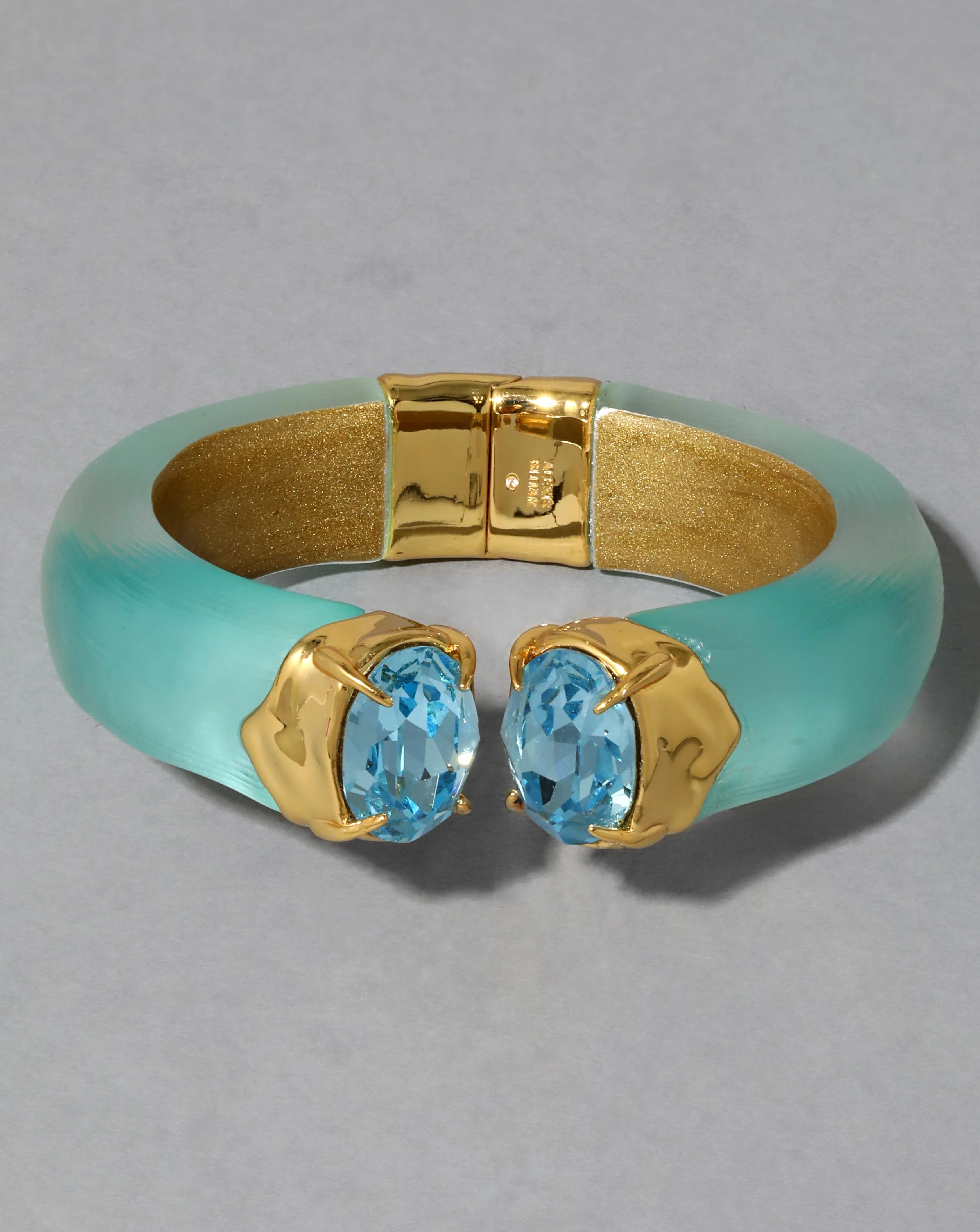 Mint Green Bonbon Crystal Lucite Hinge Bracelet | Alexis Bittar | Alexis Bittar