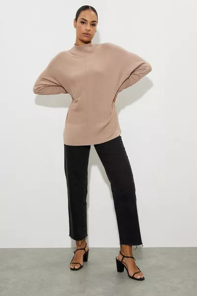 Batwing High Neck Knitted Jumper | Debenhams UK
