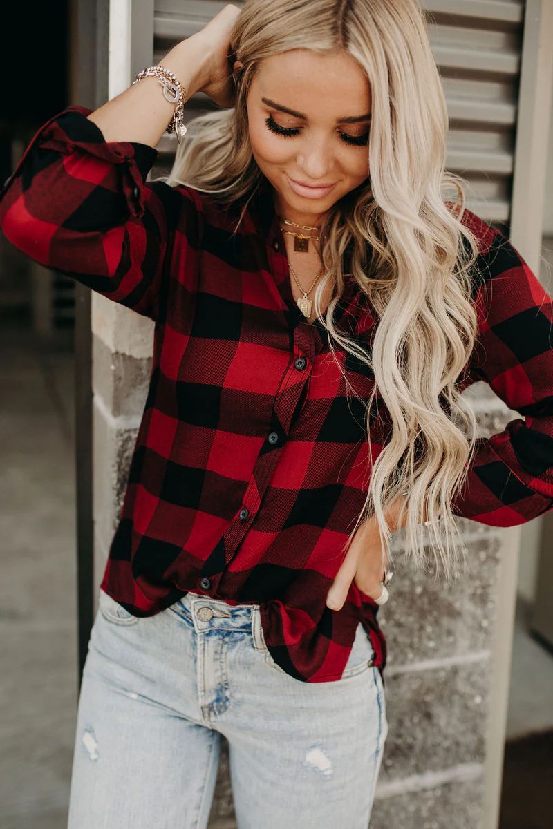 The Classic Button Down - Red | Mindy Mae's Market