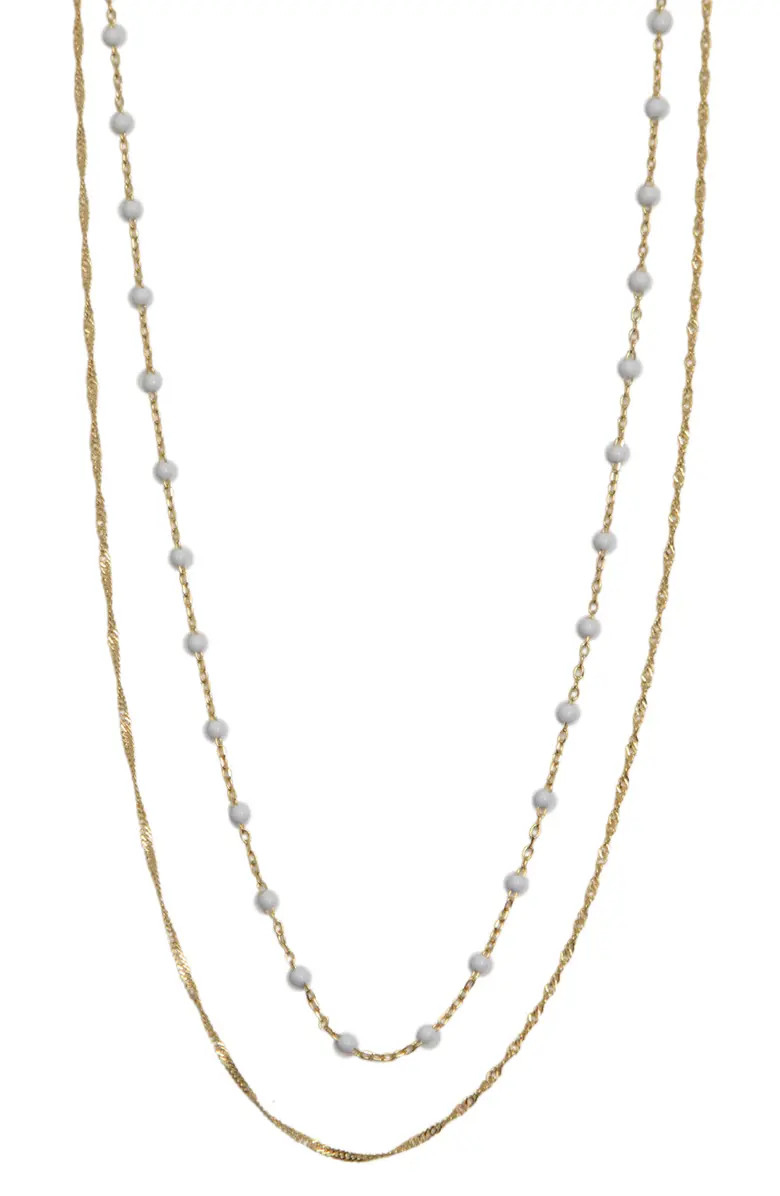 Layered 18K Gold Plate Sterling Silver Singapore Chain Necklace | Nordstrom
