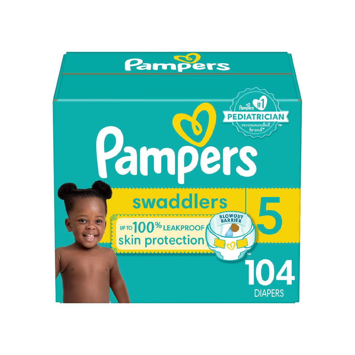 Pampers Swaddlers Active Baby Diapers Enormous Pack - Size 5 - 104ct | Target